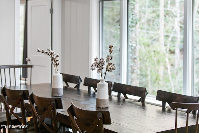 view of dining room