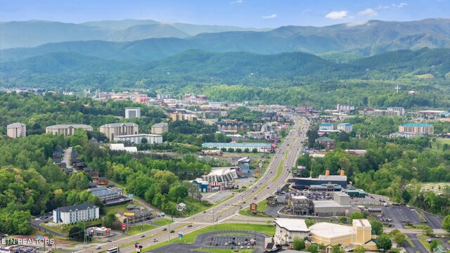 aerial view with a mountain view