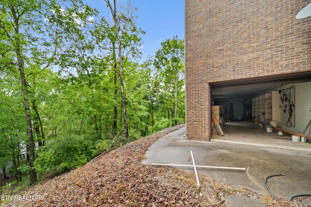 exterior space featuring a garage