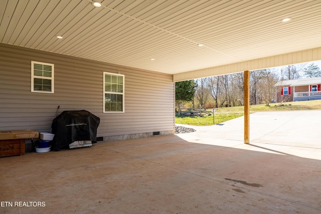 view of patio / terrace with a grill