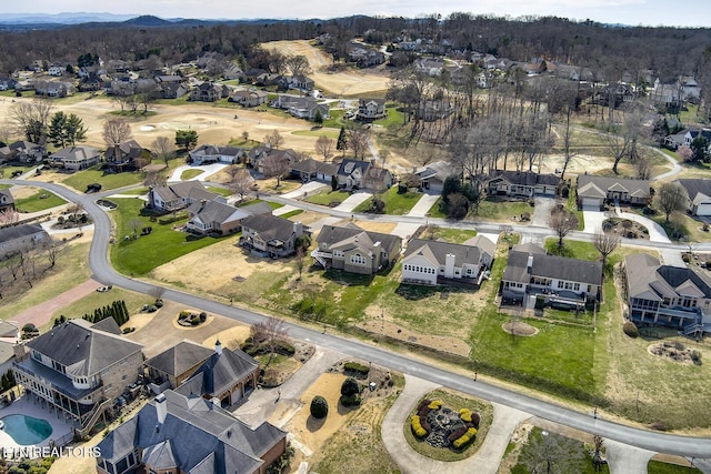 drone / aerial view with a residential view