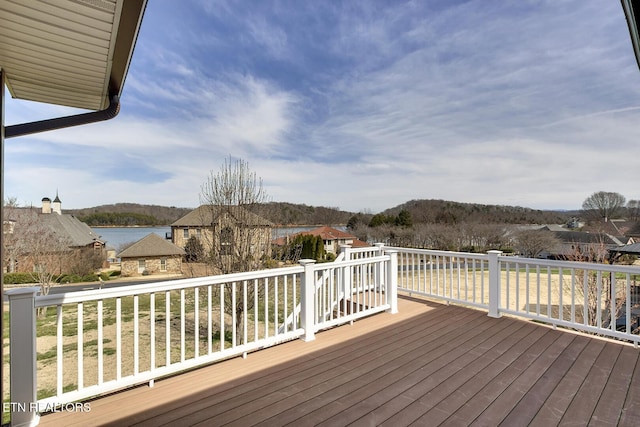 deck with a water view