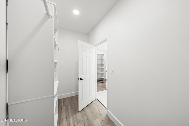 walk in closet featuring light wood-type flooring