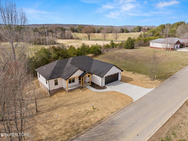 bird's eye view featuring a rural view