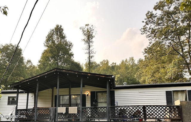 exterior space with covered porch