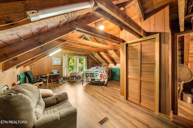 unfinished attic with visible vents