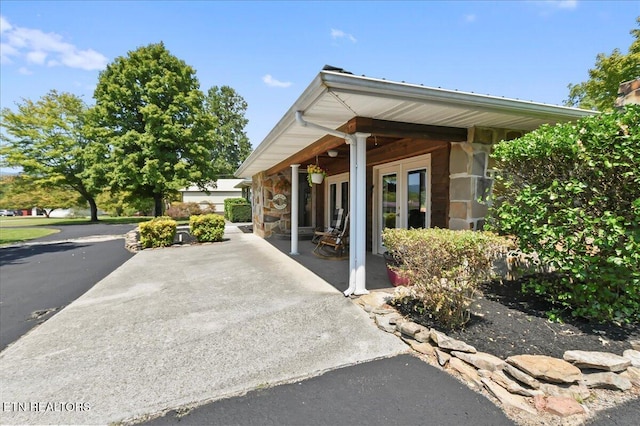 exterior space featuring french doors