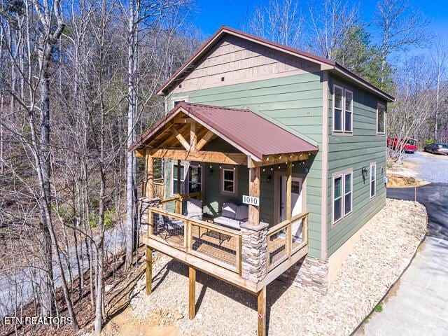 chalet / cabin with metal roof