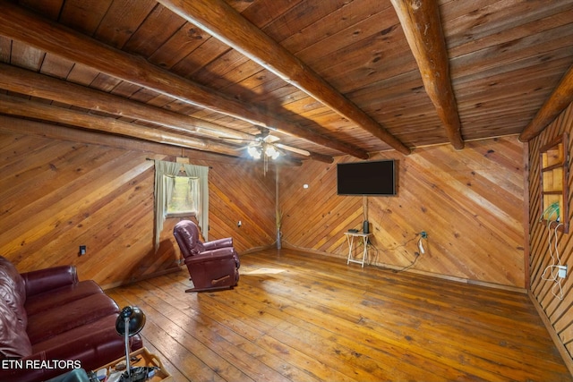 346 Chestuee Rd, Calhoun, TN 37309 - unfurnished room featuring hardwood / wood-style floors, wood ceiling, beamed ceiling, and wooden walls