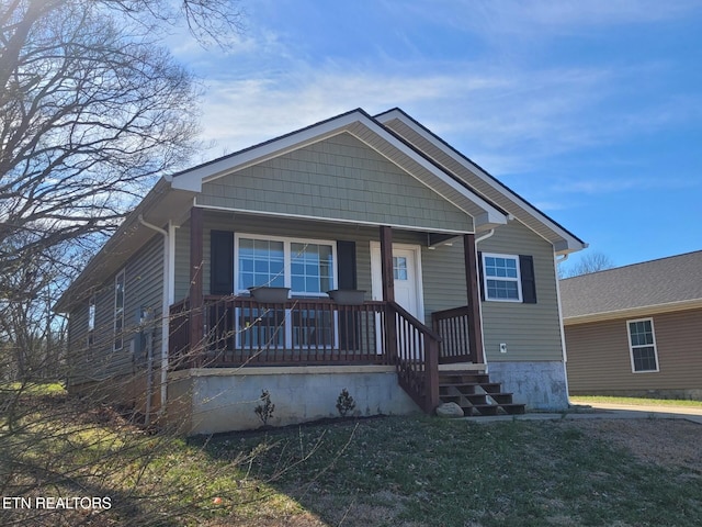 view of front of home with covered porch