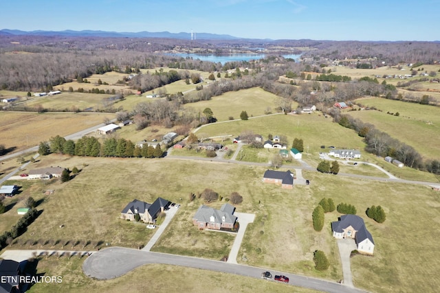 bird's eye view featuring a mountain view