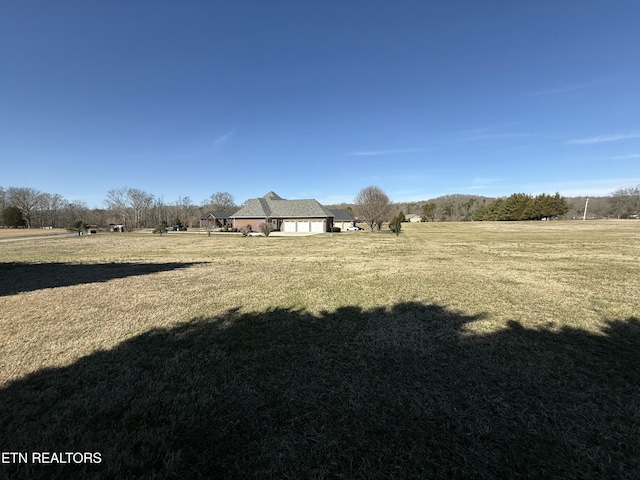 view of yard with a rural view