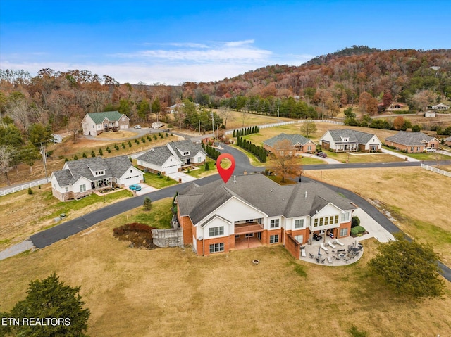 aerial view featuring a residential view