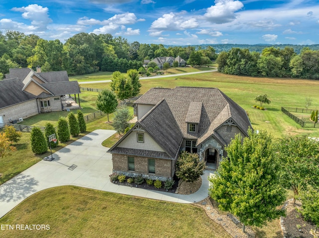 bird's eye view featuring a rural view