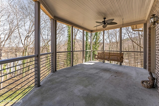 view of patio / terrace with a ceiling fan