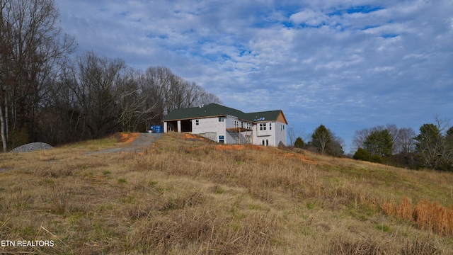 exterior space featuring a garage