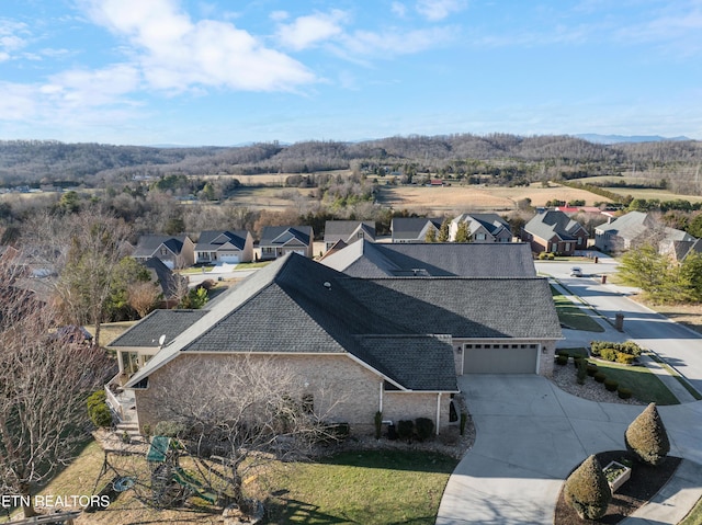 bird's eye view with a residential view