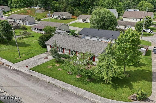 bird's eye view with a residential view