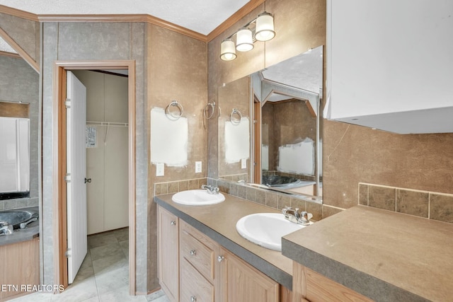 902 Oak Village Ct, Dandridge, TN 37725 - bathroom with tasteful backsplash, a sink, and double vanity
