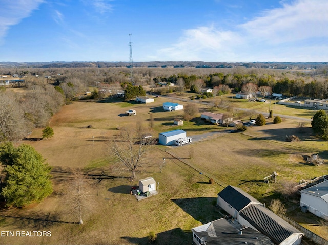 bird's eye view with a rural view