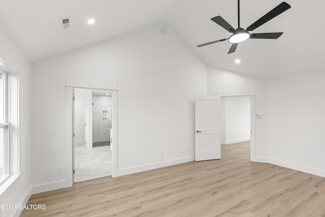 empty room with light wood-type flooring and baseboards