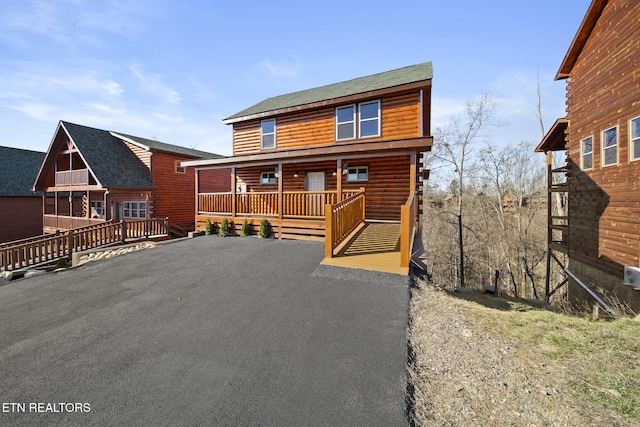 view of log-style house