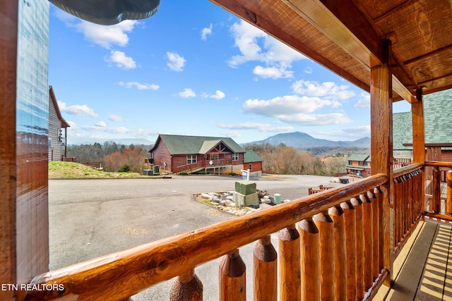 balcony with a mountain view