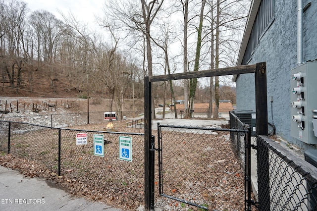 view of yard with a gate and fence