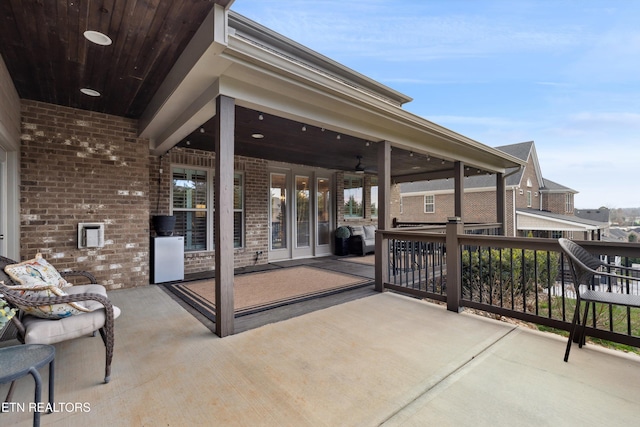 view of patio / terrace with a ceiling fan