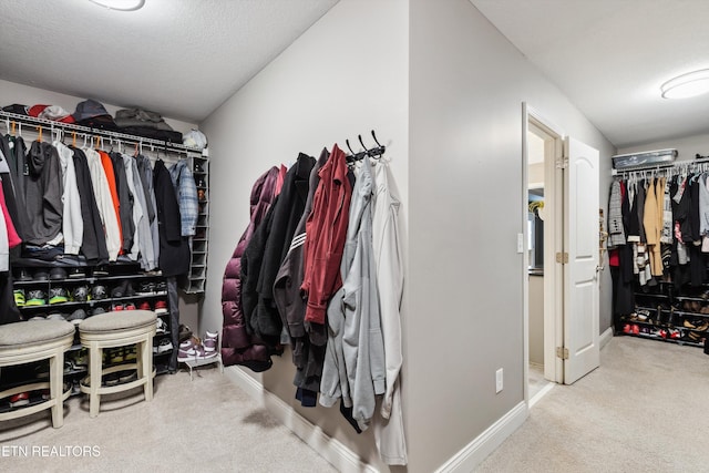 spacious closet with carpet flooring