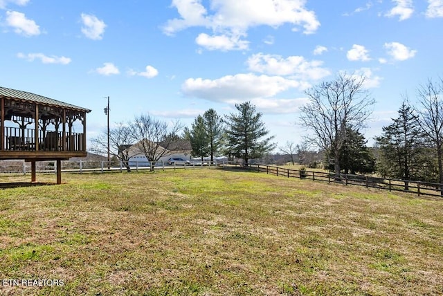 view of yard with fence