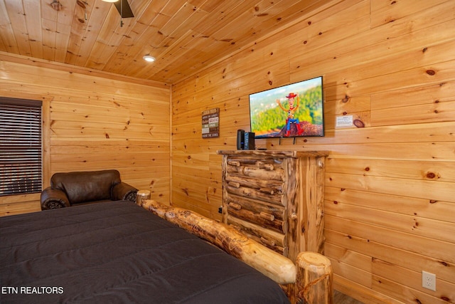 bedroom featuring wood ceiling