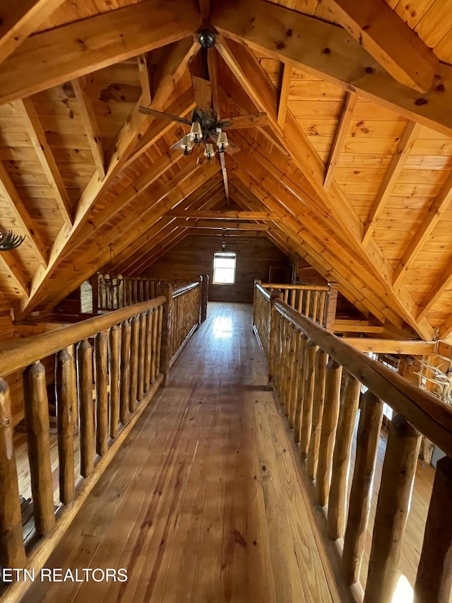 attic with an upstairs landing