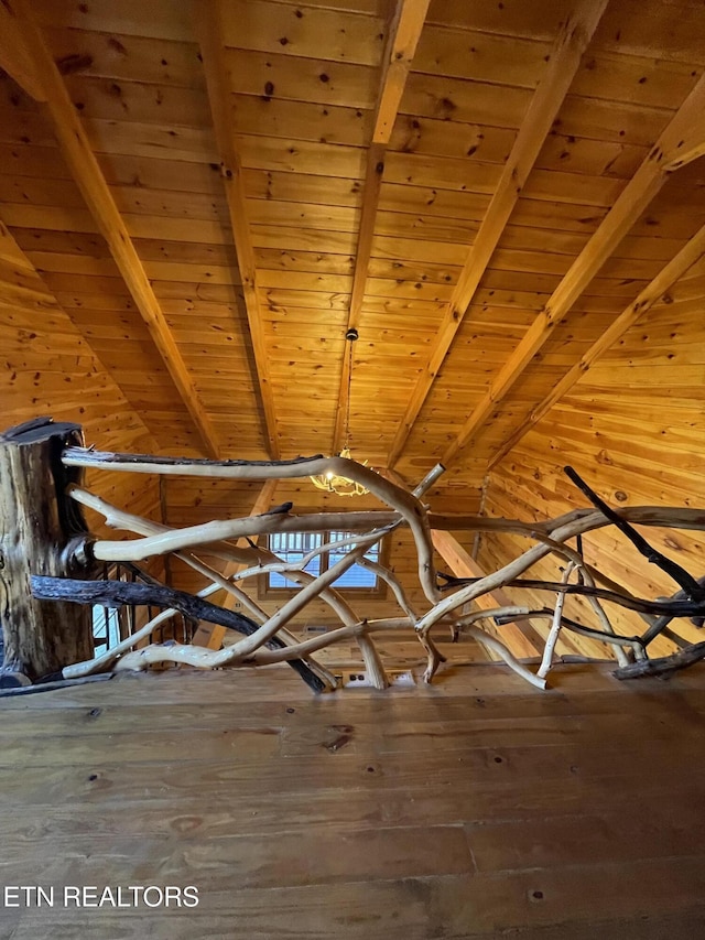 interior details with wooden ceiling and beamed ceiling