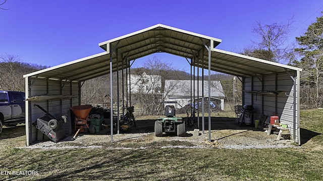 exterior space featuring a detached carport