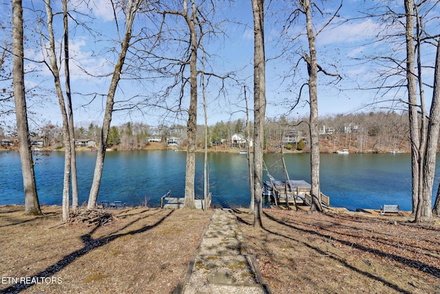 exterior space featuring a boat dock