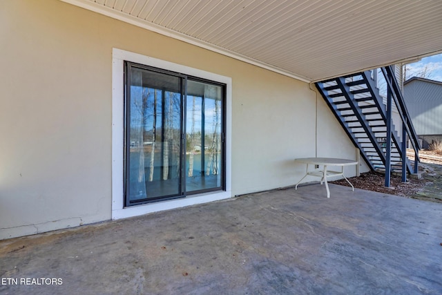 view of patio with stairs