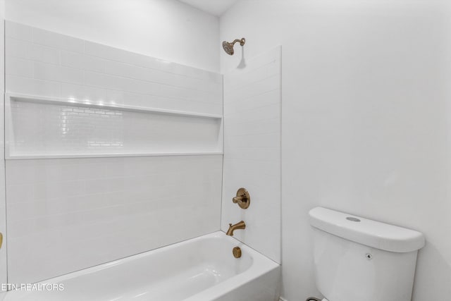 full bathroom featuring tub / shower combination and toilet