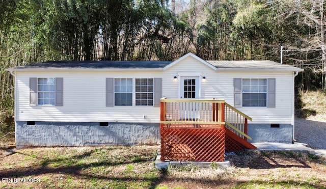 manufactured / mobile home with crawl space