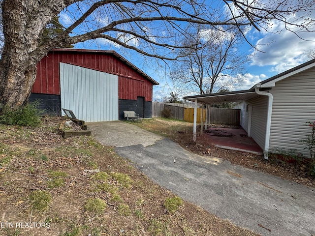 exterior space featuring fence