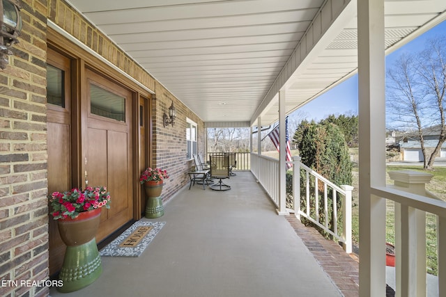 view of patio with covered porch