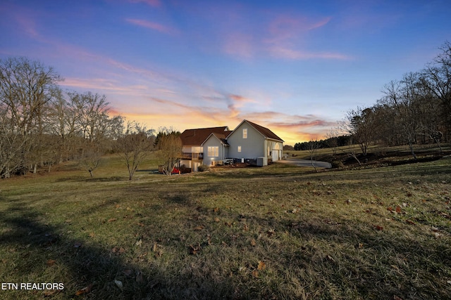 exterior space with a lawn