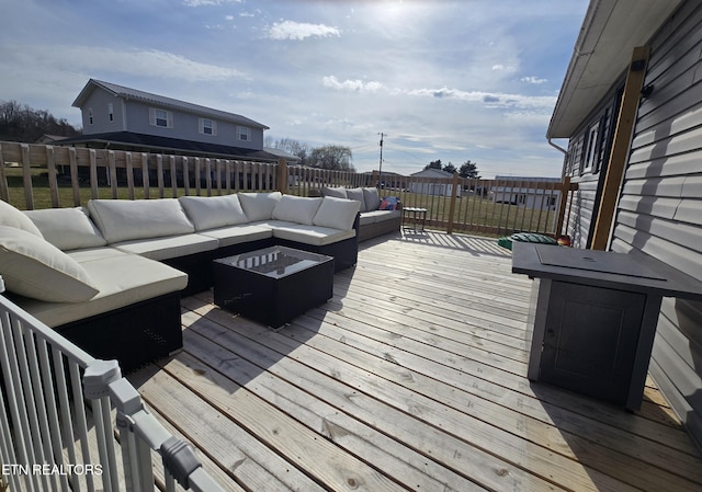 deck with outdoor lounge area