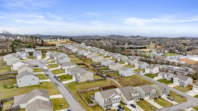 drone / aerial view with a residential view