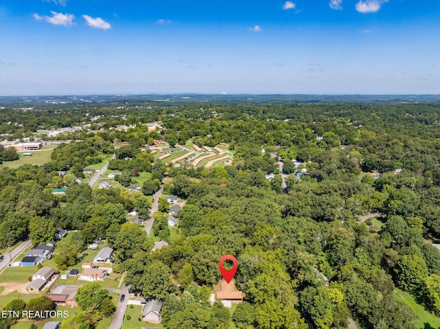 drone / aerial view with a forest view