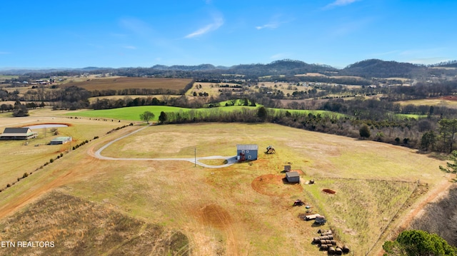 drone / aerial view with a rural view