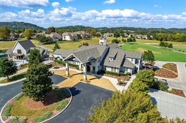 aerial view with a residential view