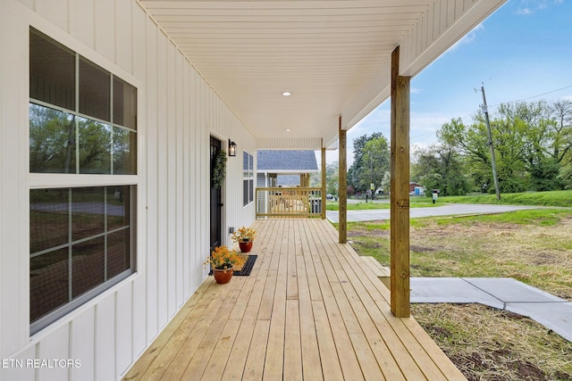deck featuring a porch