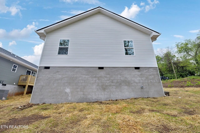 view of property exterior featuring central air condition unit