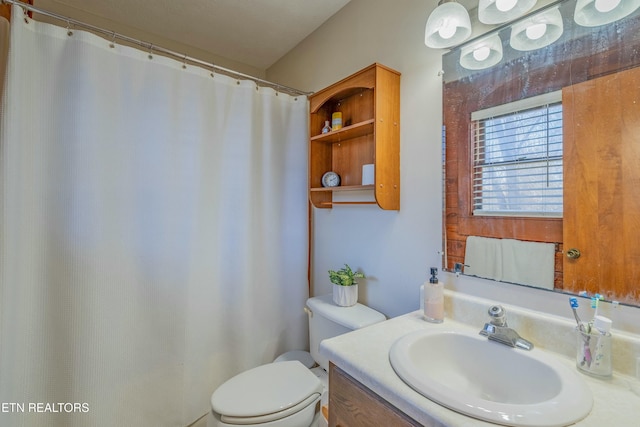 bathroom with toilet and vanity